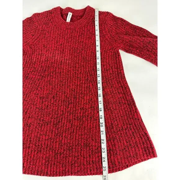 Athleta XS Sierra Wool Blend Crew Chunky Knit Sweater Candy Red Marl - Picture 10 of 10
